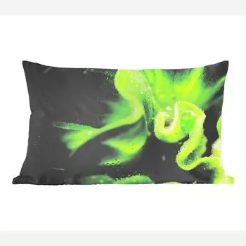 Декоративная подушка MuchoWow диванная подушка для гостиной декоративная подушка 50х30 см листья салата с каплями дождя - чехлы на диванные подушки - без наполнителя