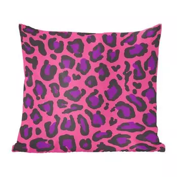 Декоративная подушка MuchoWow диванная подушка для гостиной декоративная подушка 50 x 50 см с принтом пантеры - розовый - фиолетовый - чехлы на подушки - украшение - спальня