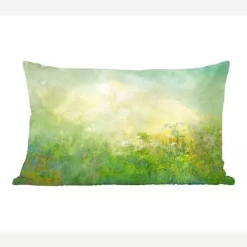 Декоративная подушка MuchoWow диванная подушка для гостиной декоративная подушка 50х30 см трава - лето - масляная краска - чехлы на диванные подушки - без наполнителя