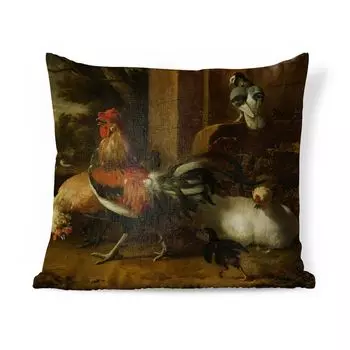 Декоративная подушка MuchoWow диванная подушка для гостиной декоративная подушка 60x60 см Hoenderhof - Melchior d'Hondecoeter - чехол на подушку - хлопчатобумажная ткань - декоративные наволочки