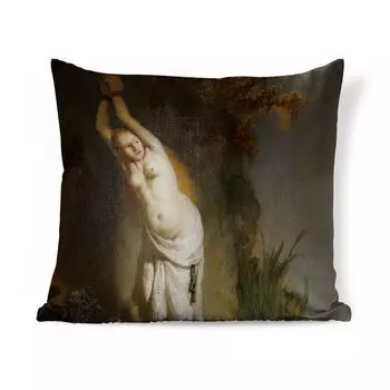 Декоративная подушка MuchoWow диванная подушка для гостиной декоративная подушка 60 x 60 см Андромеда, прикованная к скале - картина Рембрандта ван Рейна - чехол на подушку - хлопчатобумажная ткань - декоративные чехлы на подушки