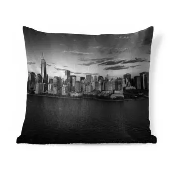 Декоративная подушка MuchoWow диванная подушка для гостиной декоративная подушка 60 x 60 см Нью-Йорк из воды - черно-белый - чехол на подушку - хлопчатобумажная ткань - декоративные наволочки, мультиколор