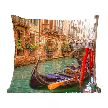 Декоративная подушка MuchoWow диванная подушка для гостиной декоративная подушка 60 x 60 см Венецианский канал - чехол на подушку - хлопковая ткань - декоративные наволочки