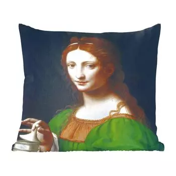 Декоративная подушка MuchoWow диванная подушка для гостиной декоративная подушка 45 x 45 см Мария Магдалина - Леонардо да Винчи - чехлы для подушек - декоративные чехлы для подушек - декоративные чехлы для подушек