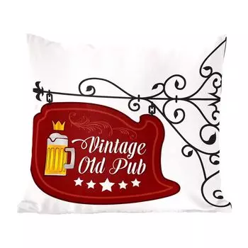 Декоративная подушка MuchoWow диванная подушка для гостиной декоративная подушка 40х40 см Иллюстрация старинной барной вывески - чехлы на диванные подушки - без наполнителя