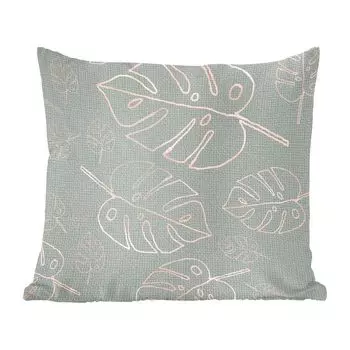 Декоративная подушка MuchoWow диванная подушка для гостиной декоративная подушка 40х40 см узор - люкс - листва - синий - чехлы на диванные подушки - без наполнителя