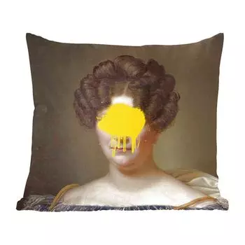Декоративная подушка MuchoWow диванная подушка для гостиной декоративная подушка 60 x 60 см портрет - одежда - цвет - чехол на подушку - хлопчатобумажная ткань - декоративные наволочки