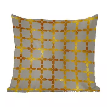 Декоративная подушка MuchoWow диванная подушка для гостиной декоративная подушка 60 x 60 см узор - люкс - серый - золотой - чехол на подушку - хлопчатобумажная ткань - декоративные наволочки