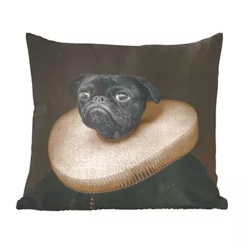 Декоративная подушка MuchoWow, диванная подушка для гостиной, декоративная подушка 60 x 60 см для собак - одежда - средневековье - чехол на подушку - хлопчатобумажная ткань - декоративные наволочки