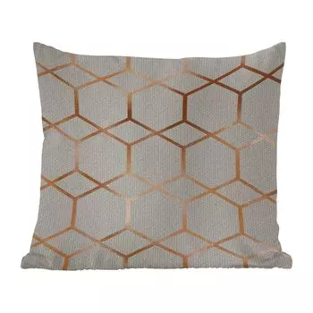 Декоративная подушка MuchoWow диванная подушка для гостиной декоративная подушка 60 x 60 см узор - люкс - бронза - серый - чехол на подушку - хлопчатобумажная ткань - декоративные наволочки