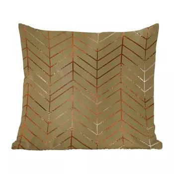 Декоративная подушка MuchoWow диванная подушка для гостиной декоративная подушка 60 x 60 см узор - бронза - люкс - зеленый - чехол на подушку - хлопчатобумажная ткань - декоративные наволочки