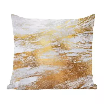 Декоративная подушка MuchoWow диванная подушка для гостиной декоративная подушка 60 x 60 см мрамор - узор - золотой - белый - чехол на подушку - хлопчатобумажная ткань - декоративные наволочки, мультиколор