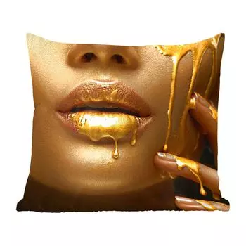 Декоративная подушка MuchoWow диванная подушка для гостиной декоративная подушка 60 x 60 см женщина - цвет - золото - чехол на подушку - хлопчатобумажная ткань - декоративные чехлы на подушки