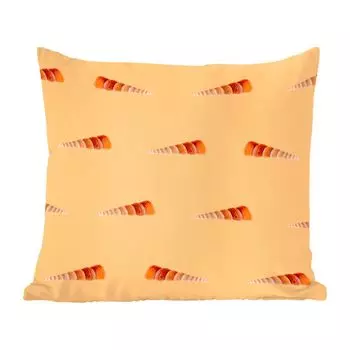 Декоративная подушка MuchoWow диванная подушка для гостиной декоративная подушка 40х40 см ракушки - узор - оранжевый - чехлы на диванные подушки - без наполнителя