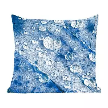 Декоративная подушка MuchoWow диванная подушка гостиная декоративная подушка 40х40 см капли на синем листе - чехлы на диванные подушки - без наполнителя