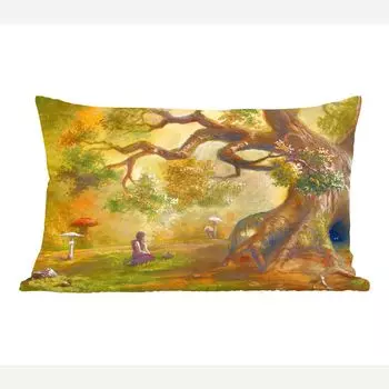 Декоративная подушка MuchoWow диванная подушка гостиная декоративная подушка 50х30 см Иллюстрация человека в лесу - чехлы на диванные подушки - без наполнителя
