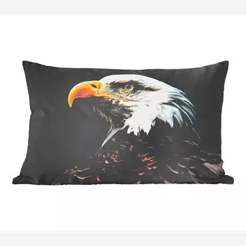 Декоративная подушка MuchoWow диванная подушка гостиная декоративная подушка 50х30 см вид сбоку белоголовый орлан - чехлы на диванные подушки - без наполнителя
