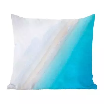 Декоративная подушка MuchoWow, подушка для дивана, декоративная подушка для гостиной, 60 х 60 см, пляж, море, синий, чехол на подушку, хлопчатобумажная ткань, декоративные чехлы на подушки