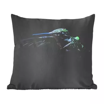 Декоративная подушка MuchoWow, подушка для дивана, декоративная подушка для гостиной, 60 х 60 см, колибри - перья - черный - чехол на подушку - хлопчатобумажная ткань - декоративные чехлы на подушки