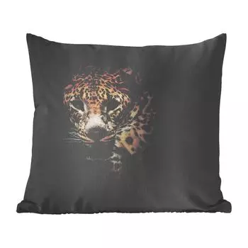 Декоративная подушка MuchoWow, подушка для дивана, декоративная подушка для гостиной, 60 х 60 см, леопард - дикие животные - светлый - чехол на подушку - хлопчатобумажная ткань - декоративные чехлы на подушки