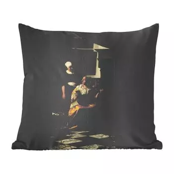 Декоративная подушка MuchoWow, подушка для дивана, декоративная подушка для гостиной, 60 x 60 см, Любовное письмо - Йоханнес Вермеер - чехол на подушку - хлопчатобумажная ткань - декоративные чехлы на подушки