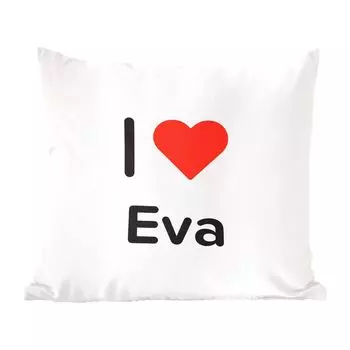 Декоративная подушка MuchoWow, подушка для дивана, декоративная подушка для гостиной, 50 х 50 см, I love - Ева - девушка - чехлы на подушки - украшение - спальня