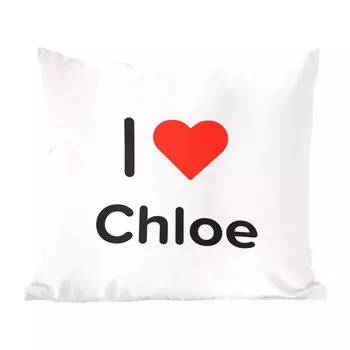 Декоративная подушка MuchoWow, подушка для дивана, декоративная подушка для гостиной, 60 х 60 см, I love - Хлоя - девочка - чехол на подушку - хлопчатобумажная ткань - декоративные наволочки
