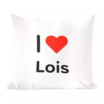 Декоративная подушка MuchoWow, подушка для дивана, декоративная подушка для гостиной, 60 x 60 см, I love - Лоис - девушка - чехол на подушку - хлопчатобумажная ткань - декоративные наволочки