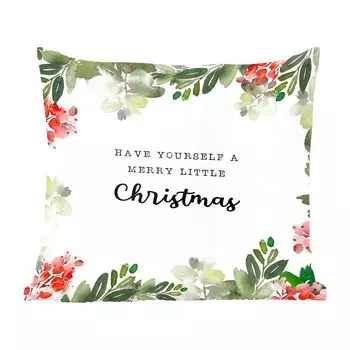 Декоративная подушка MuchoWow, подушка для дивана, декоративная подушка для гостиной, 50 х 50 см, Рождество - цитата - акварель - чехлы на подушки - украшение - спальня