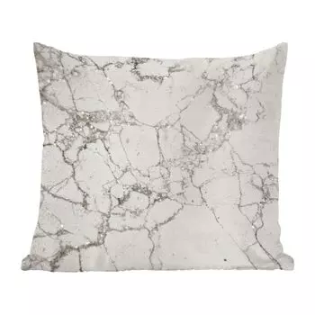 Декоративная подушка MuchoWow, подушка для дивана, декоративная подушка для гостиной, 60 x 60 см, мраморный узор, серый, чехол на подушку, хлопчатобумажная ткань, декоративные чехлы на подушки