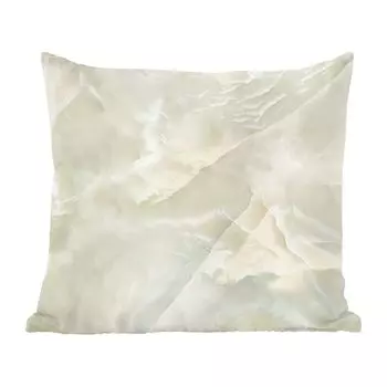 Декоративная подушка MuchoWow, подушка для дивана, декоративная подушка для гостиной, 60 х 60 см, мрамор, белый, шикарный, чехол на подушку, хлопчатобумажная ткань, декоративные чехлы на подушки