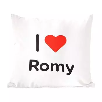 Декоративная подушка MuchoWow, подушка для дивана, декоративная подушка для гостиной, 60 х 60 см, I love - Роми - девочка - чехол на подушку - хлопчатобумажная ткань - декоративные чехлы на подушки