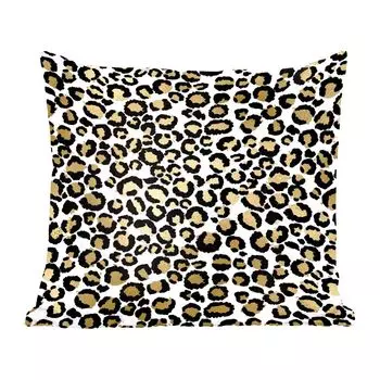 Декоративная подушка MuchoWow, подушка для дивана, декоративная подушка для гостиной, 60 x 60 см, узор - принт пантеры - золото - чехол на подушку - хлопчатобумажная ткань - декоративные чехлы на подушки, мультиколор