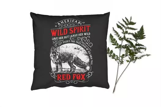 Декоративная подушка MuchoWow, подушка для дивана, декоративная подушка для гостиной, 60 x 60 см, лиса - винтаж - цитата - чехол на подушку - хлопчатобумажная ткань - декоративные наволочки