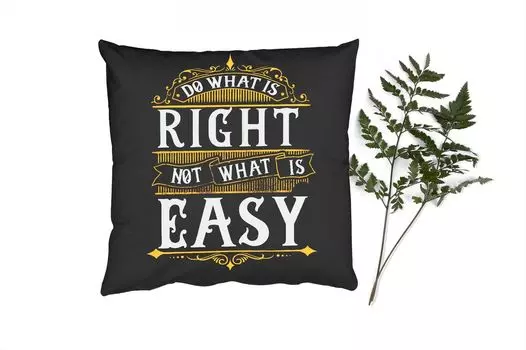 Декоративная подушка MuchoWow, подушка для дивана, декоративная подушка для гостиной, 60 x 60 см, мотивация - цитата - ретро - чехол на подушку - хлопчатобумажная ткань - декоративные наволочки