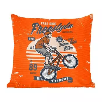 Декоративная подушка MuchoWow, подушка для дивана, декоративная подушка для гостиной, 60 х 60 см, велосипед, мужчина, ретро, чехол на подушку, хлопчатобумажная ткань, декоративные чехлы на подушки