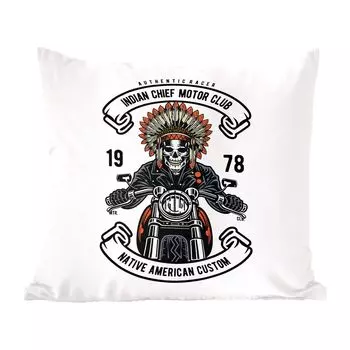 Декоративная подушка MuchoWow, подушка для дивана, декоративная подушка для гостиной, 50 х 50 см, скелетон, индийский, ретро, чехлы на подушки, украшение, спальня