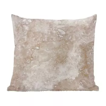 Декоративная подушка MuchoWow, подушка для дивана, декоративная подушка для гостиной, 50 х 50 см, мрамор с бежевым и белым - чехлы на подушки - декорирование - спальня