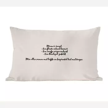 Декоративная подушка MuchoWow Подушка для дивана Декоративная подушка для гостиной 60 x 40 см Рецепт мамы - Серо-коричневый - Предложение - Чехлы для подушек - Декоративные чехлы для подушек - Декоративные чехлы для подушек