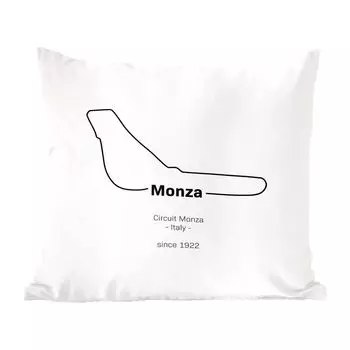 Декоративная подушка MuchoWow, подушка для дивана, декоративная подушка для гостиной, 60 x 60 см, Монца - Формула 1 - гоночная трасса - чехол на подушку - хлопчатобумажная ткань - декоративные чехлы на подушки, мультиколор