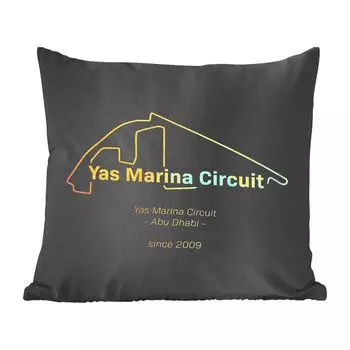Декоративная подушка MuchoWow, подушка для дивана, декоративная подушка для гостиной, 60 x 60 см, Абу-Даби - F1 - гоночная трасса - чехол на подушку - хлопчатобумажная ткань - декоративные чехлы на подушки
