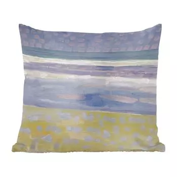 Декоративная подушка MuchoWow, подушка для дивана, декоративная подушка для гостиной, 60 х 60 см, море после заката - Пит Мондриан - чехол на подушку - хлопчатобумажная ткань - декоративные чехлы на подушки