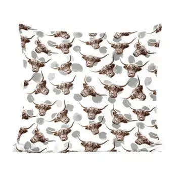 Декоративная подушка MuchoWow, подушка для дивана, декоративная подушка для гостиной, 50 х 50 см, шотландский горец - корова - узор - чехлы на подушки - украшение - спальня