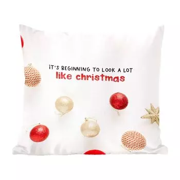 Декоративная подушка MuchoWow, подушка для дивана, декоративная подушка для гостиной, 50 x 50 см, Рождество - цитата - Рождественские шары - чехлы на подушки - украшение - спальня