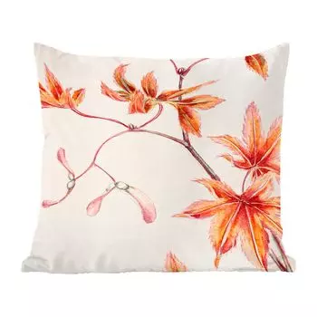 Декоративная подушка MuchoWow, подушка для дивана, декоративная подушка для гостиной, 60 х 60 см, Япония - клен - осень - винтаж - чехол на подушку - хлопчатобумажная ткань - декоративные чехлы на подушки