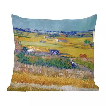 Декоративная подушка MuchoWow, подушка для дивана, декоративная подушка для гостиной, 60 x 60 см, The Harvest - Винсент Ван Гог - чехол на подушку - хлопчатобумажная ткань - декоративные чехлы на подушки