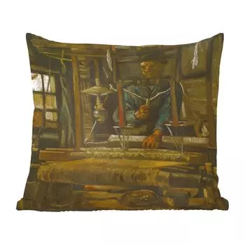 Декоративная подушка MuchoWow, подушка для дивана, декоративная подушка для гостиной, 60 x 60 см, The Weaver - Винсент Ван Гог - чехол на подушку - хлопчатобумажная ткань - декоративные наволочки
