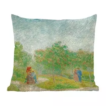 Декоративная подушка MuchoWow, подушка для дивана, декоративная подушка для гостиной, 60 х 60 см, сад с влюбленными - Винсент Ван Гог - чехол на подушку - хлопчатобумажная ткань - декоративные чехлы на подушки