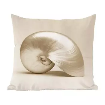 Декоративная подушка MuchoWow, подушка для дивана, декоративная подушка для гостиной, 60 x 60 см, ракушка, жемчужный, белый, чехол на подушку, хлопчатобумажная ткань, декоративные чехлы на подушки