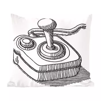 Декоративная подушка MuchoWow, подушка для дивана, декоративная подушка для гостиной, 60 x 60 см, игры - контроллеры - иллюстрация - чехол на подушку - хлопчатобумажная ткань - декоративные чехлы на подушки
